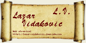 Lazar Vidaković vizit kartica